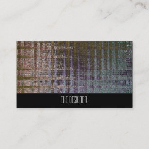 Business Cards Abstract Plaid Tan Brown Blue Green