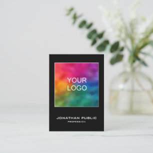 Business Cards Add Company Logo Modern Vertical