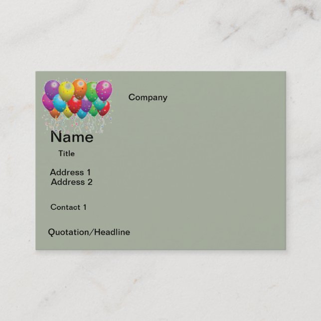 BUSINESS cards  BALLOONS  DESIGN (Front)