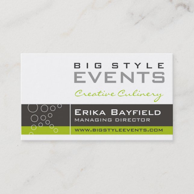 business cards > big style  [lime : charcoal] (Front)