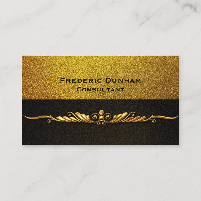 Business Cards - Black and Gold Fancy Modern (Front)