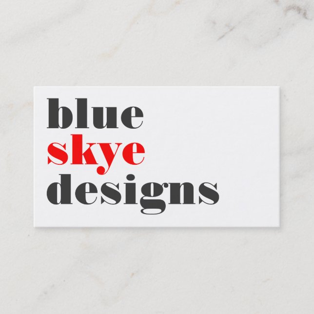 business cards > blue skye  [red : charcoal] (Front)