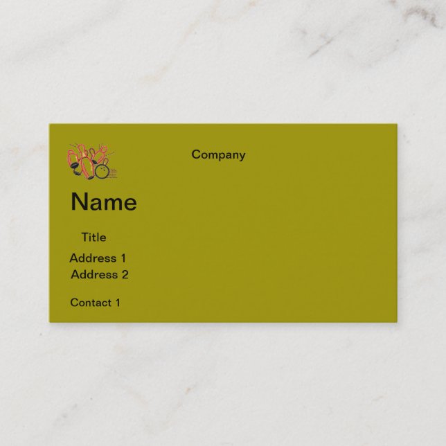 BUSINESS cards BOWLING DESIGN (Front)