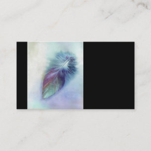 business cards custom template blue feather art