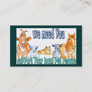 Business Cards,customisable pet rescue Business Card