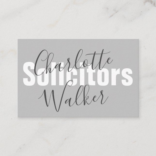 Business Cards - Customise Professional Grey (Front)