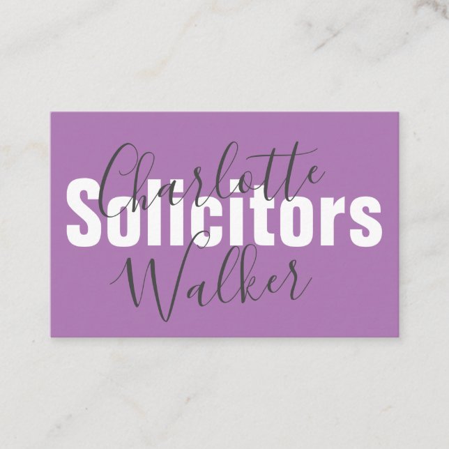 Business Cards - Customise Professional Lilac (Front)