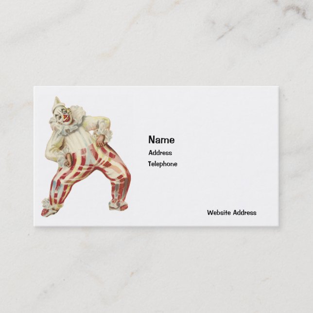 BUSINESS CARDS - CUSTOMIZABLE - CLOWN - VICTORIAN (Front)