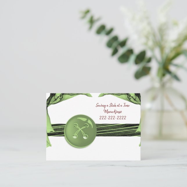 Business Cards, Dress Maker, Seamstress  Business Card (Standing Front)