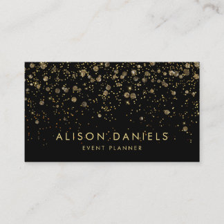 Business Cards | Elegant Gold Sparkle Black