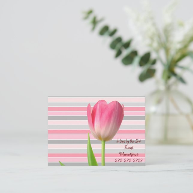 Business Cards,Florist FlowerStripe Business Cards (Standing Front)