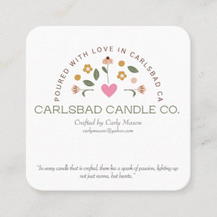 Business cards for Carlsbad Candle Co. 