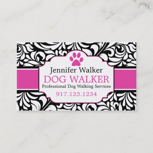 Business Cards For Dog Walkers | Dog Groomer (Front)