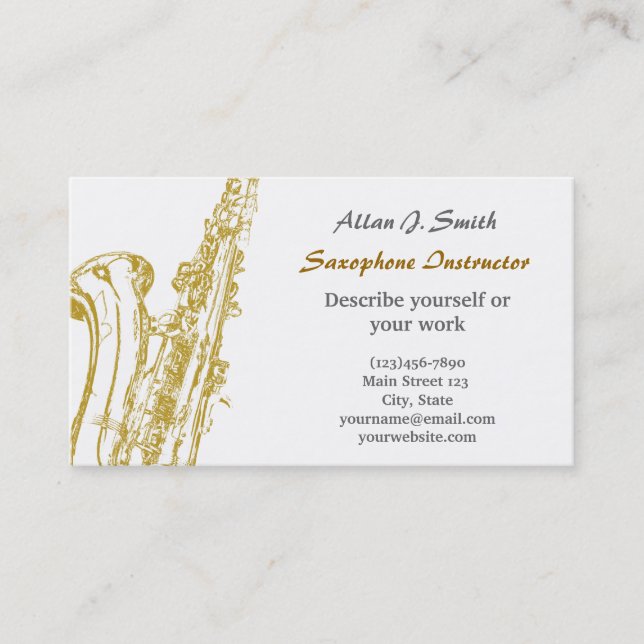 Business cards for saxophonists (Front)