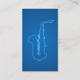 Business cards for saxophonists - blue neon style