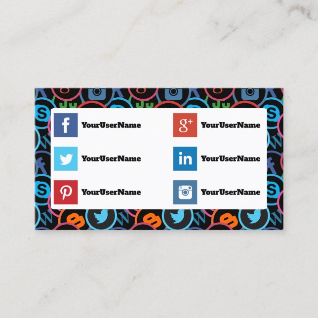 Business Cards for social media expert (Front)