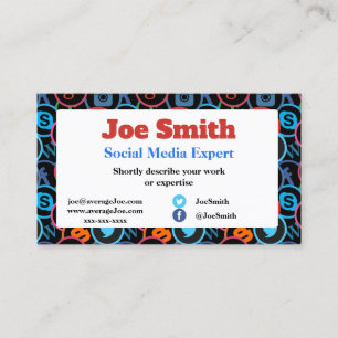 Business Cards for social media expert - dark