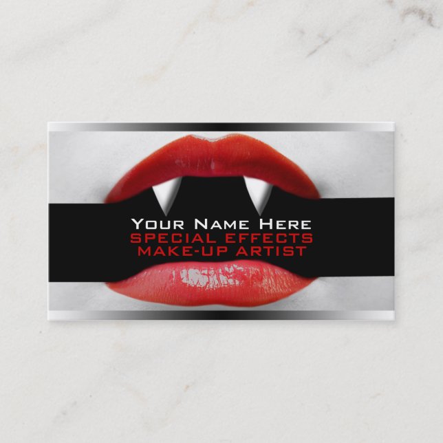 Business Cards For Special Effects MakeUp Artists (Front)
