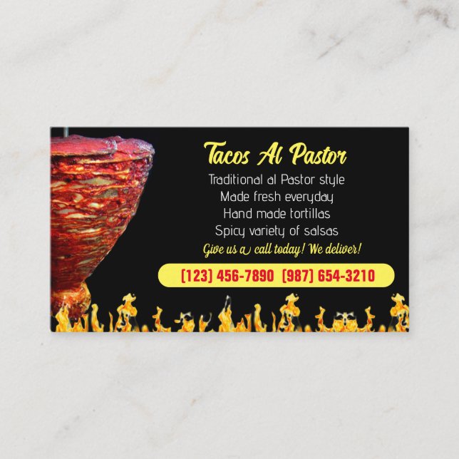 Business Cards for Taco Service (Front)
