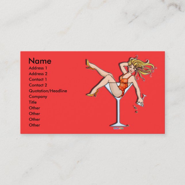 Business Cards - Girl in a Martini, Olivia (Front)