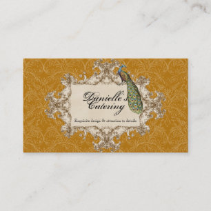 Business Cards - Gold Vintage Peacock & Etchings
