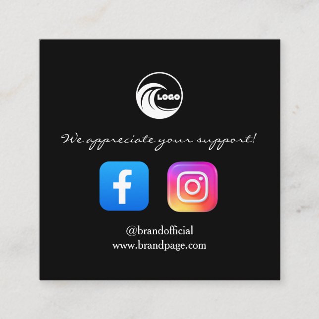 Business Cards Instagram Facebook QR Display (Front)