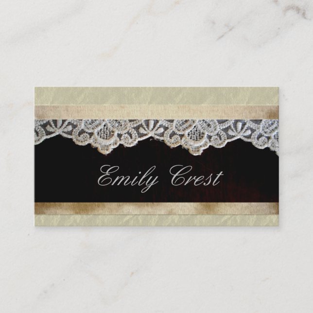 Business Cards Lace Vintage Feminine (Front)