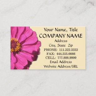 Business Cards - Magenta Zinnia