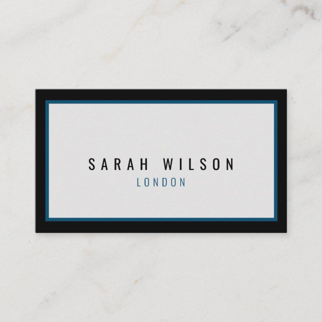 Business cards Modern minimalist navy black  (Front)