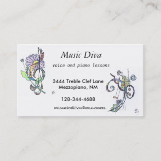 business cards: music diva card