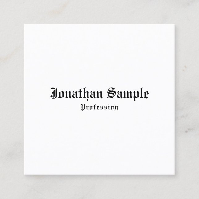 Business Cards Nostalgic Classic Old English Font (Front)