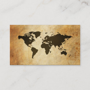 Business Cards Old Map Globe