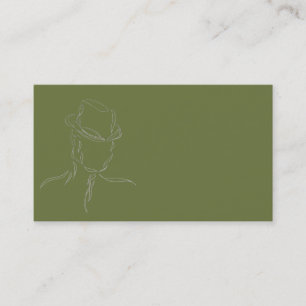 Business Cards Olive and Grey Man in a Hat 1