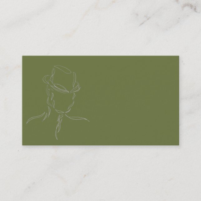 Business Cards Olive and Grey Man in a Hat 1 (Front)