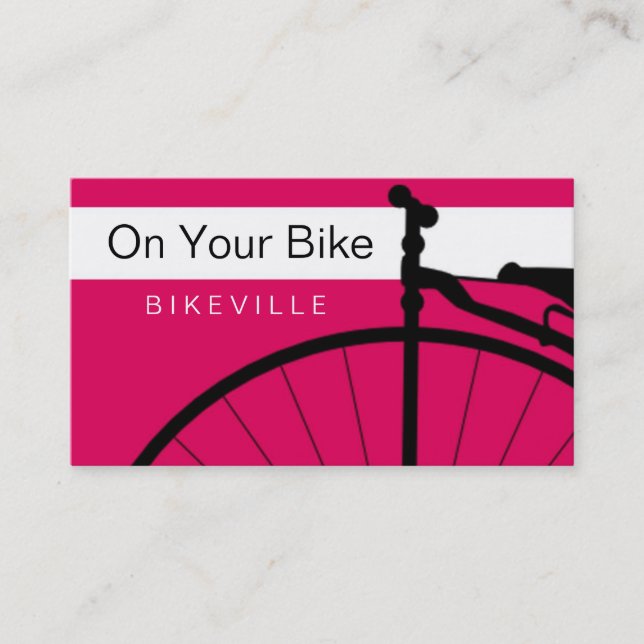 business cards > on your bike [pink : orange] (Front)