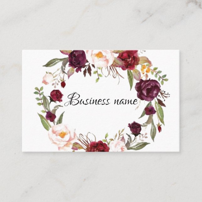Business Cards - Personalised Floral Wreath (Front)