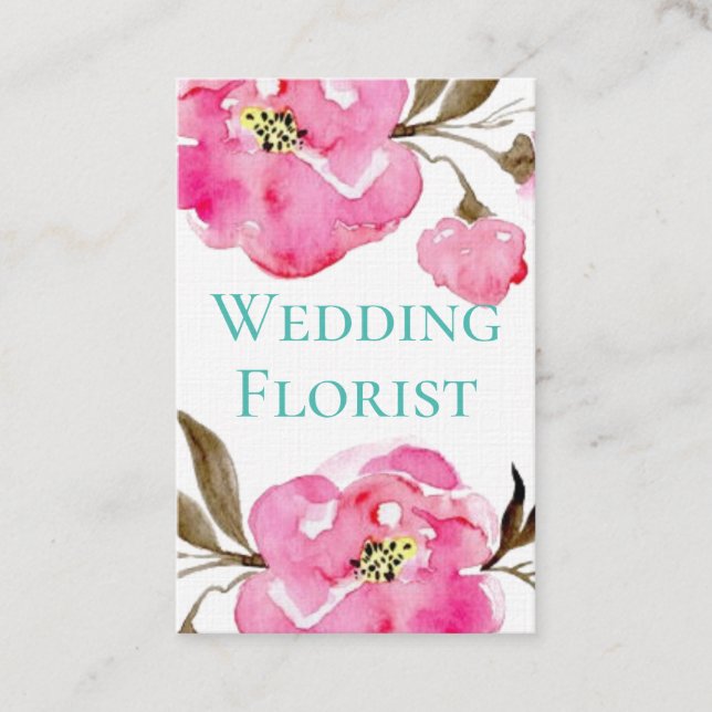 Business Cards - Pink Floral Design (Front)