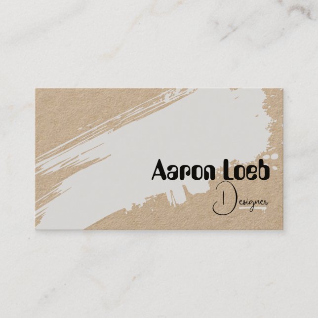 Business Cards | Rustic Kraft Elegant with QR Code (Front)