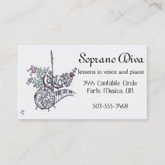 business cards: soprano diva card