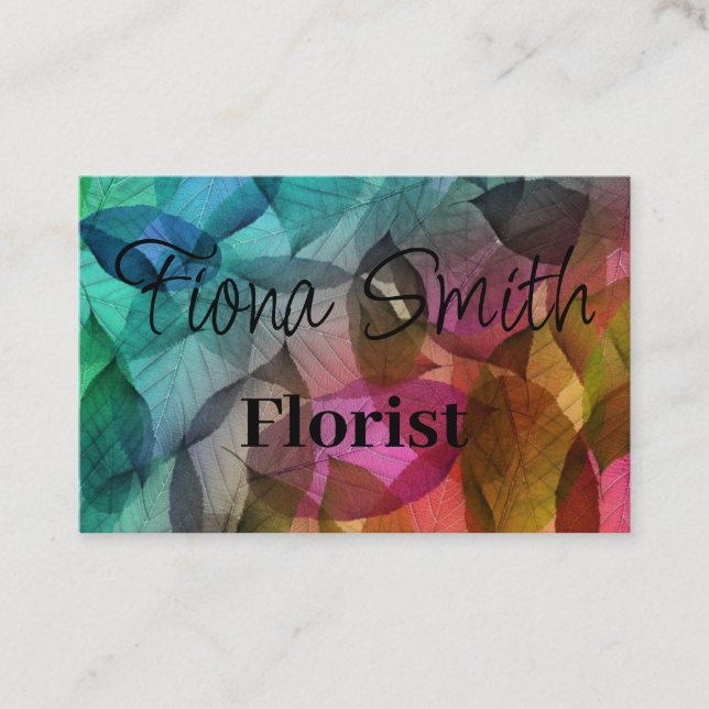 Business Cards - Transparent Leaves Design2 (Front)