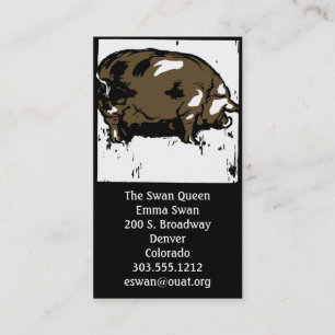 Business Cards Victorian Woodcut Pig or Hog