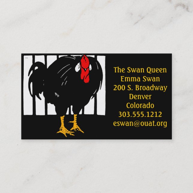 Business Cards Victorian Woodcut Rooster (Front)