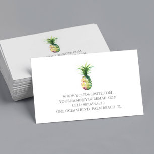Business Cards Watercolor Pineapple