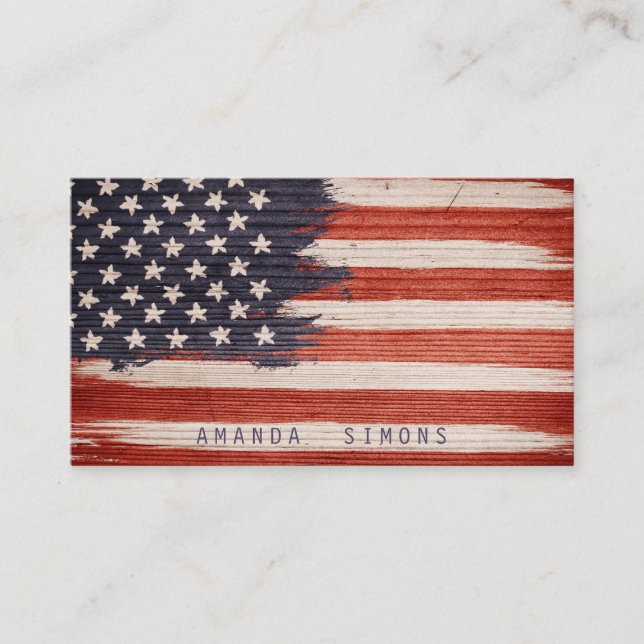 Business Cards with  vintage American flag (Front)
