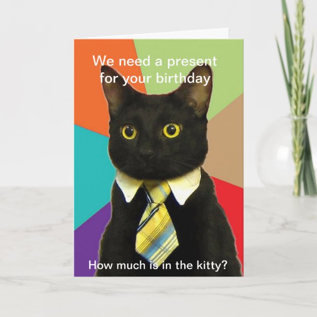 Business Cat birthday card (Front)