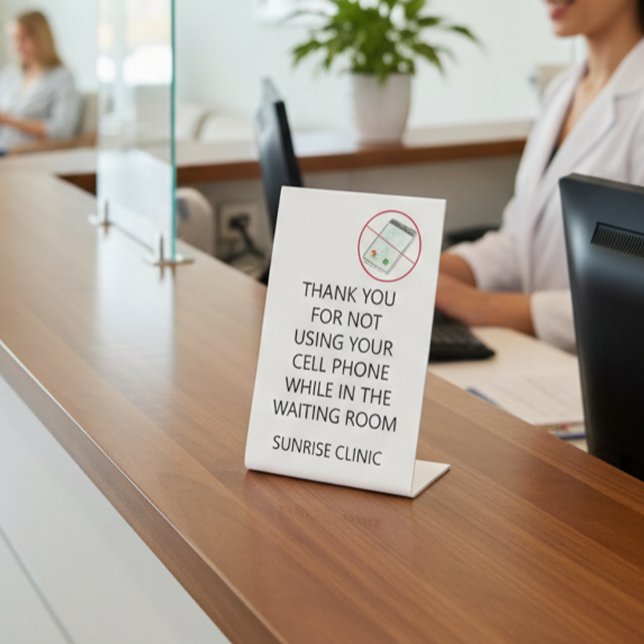 Business Cell Phone Use Waiting Room Lobby Pedestal Sign (Creator Uploaded)