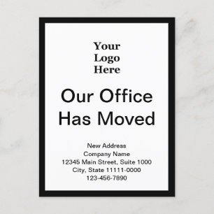 Business Change of Address Black and White 2-sided Postcard