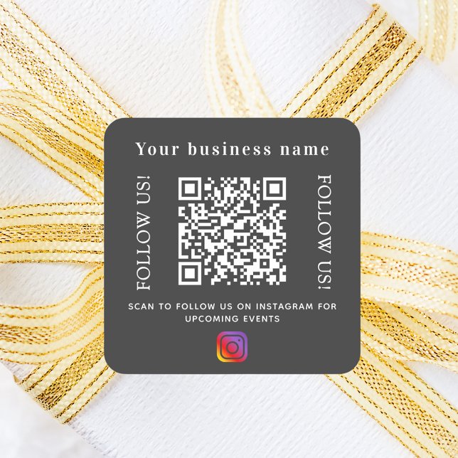 Business charcoal grey qr code Instagram Square Sticker (Creator Uploaded)