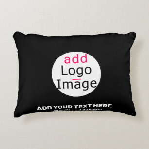 Business Chic Customisable Black White Decorative Cushion