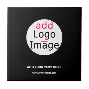 Business Chic Customisable Black White Minimal  Tile